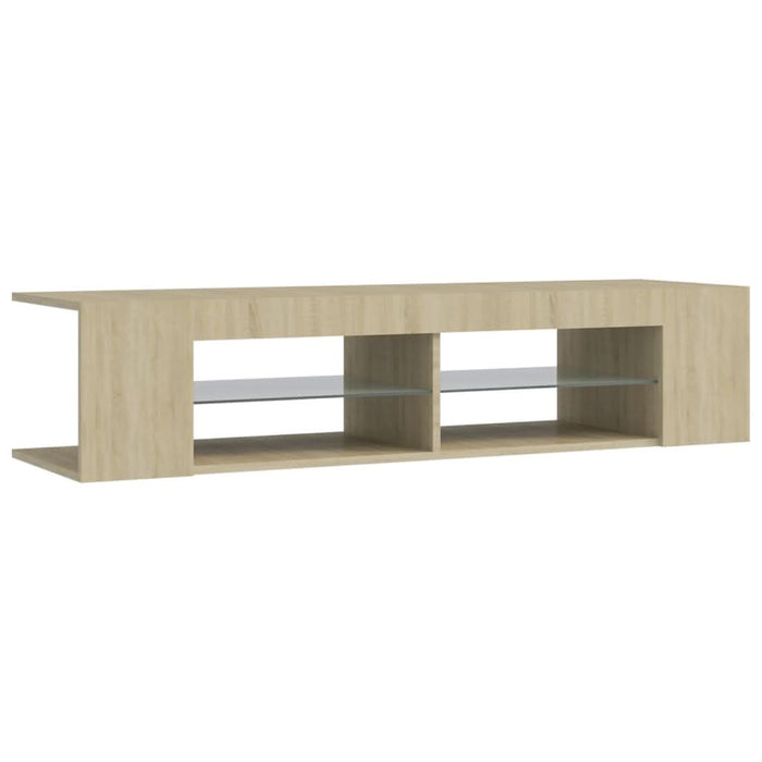 Comodă TV cu lumini LED, stejar Sonoma, 135x39x30 cm - WALTI WALTI