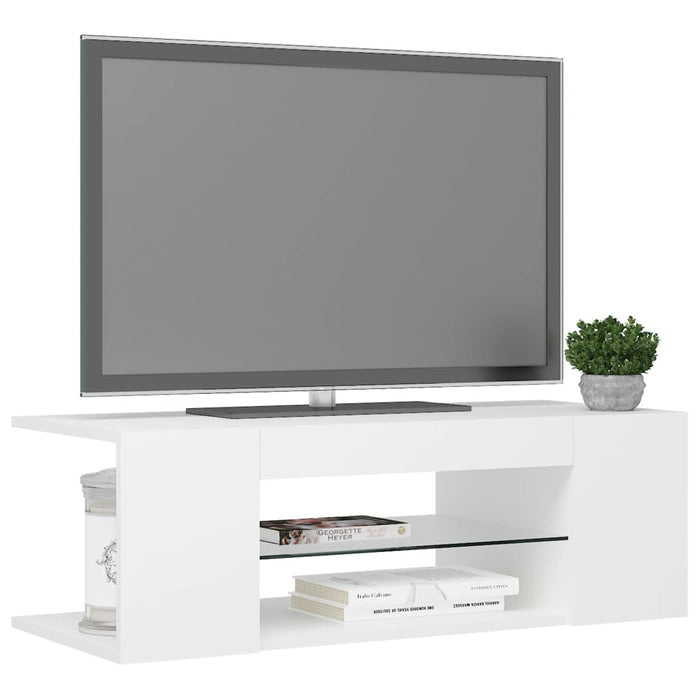 Comodă TV cu lumini LED, alb, 90x39x30 cm - WALTI WALTI