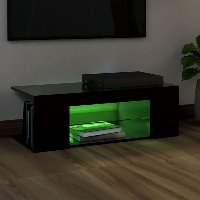Comodă TV cu lumini LED, negru, 90x39x30 cm - WALTI WALTI