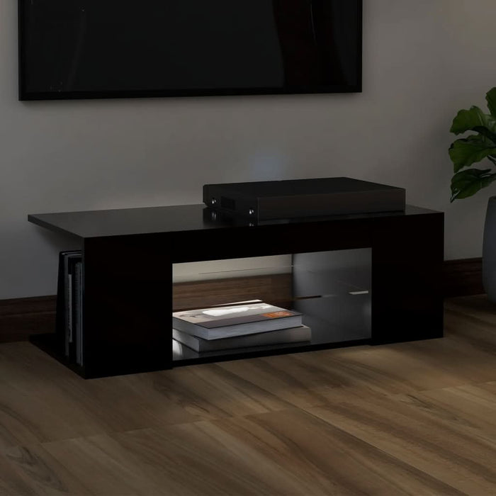 Comodă TV cu lumini LED, negru, 90x39x30 cm - WALTI WALTI