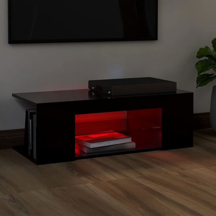 Comodă TV cu lumini LED, negru, 90x39x30 cm - WALTI WALTI