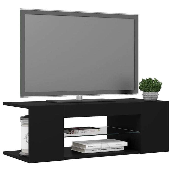 Comodă TV cu lumini LED, negru, 90x39x30 cm - WALTI WALTI