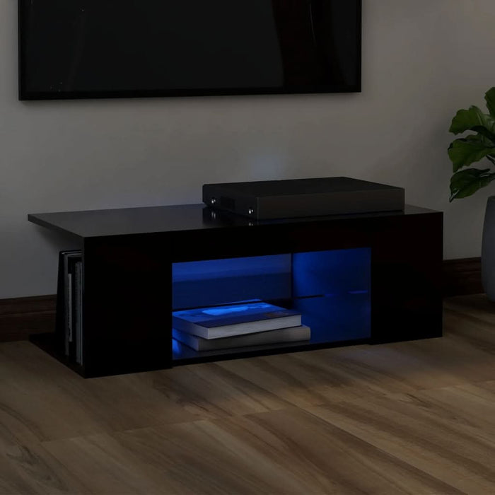 Comodă TV cu lumini LED, negru, 90x39x30 cm - WALTI WALTI