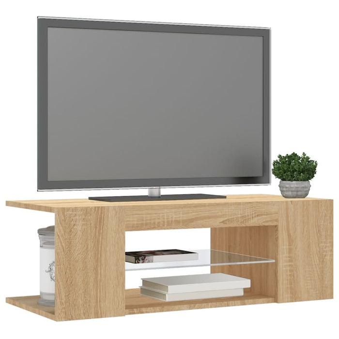 Comodă TV cu lumini LED, stejar Sonoma, 90x39x30 cm - WALTI WALTI