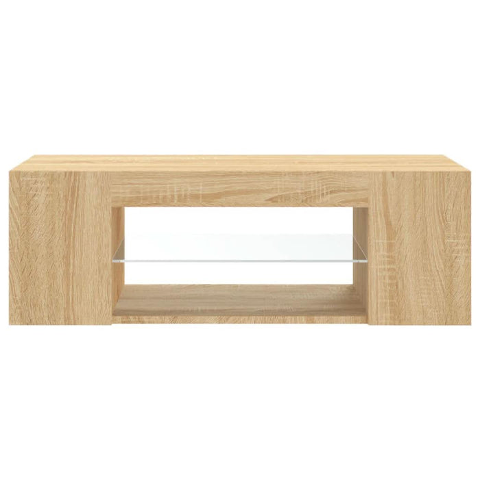Comodă TV cu lumini LED, stejar Sonoma, 90x39x30 cm - WALTI WALTI