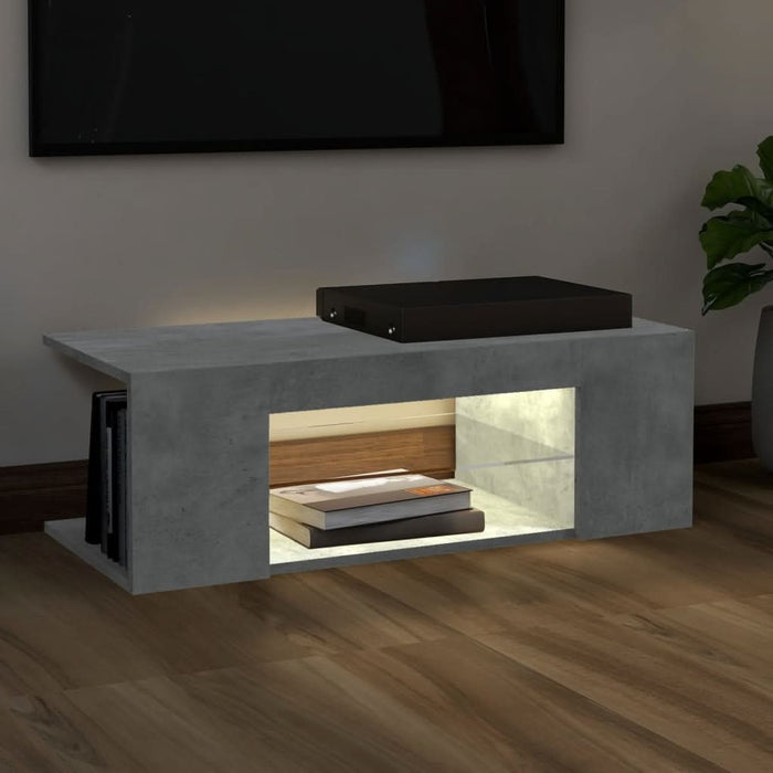 Comodă TV cu lumini LED, gri beton, 90x39x30 cm - WALTI WALTI