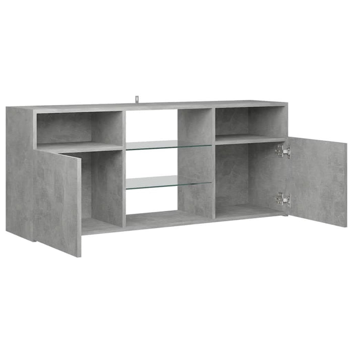 Comodă TV cu lumini LED, gri beton, 120x30x50 cm - WALTI WALTI