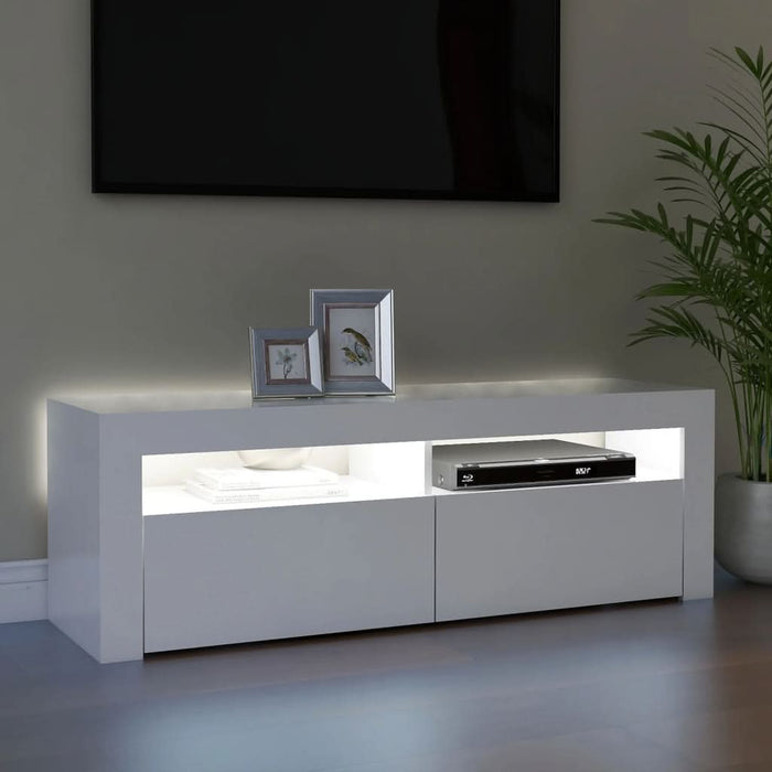 Comodă TV cu lumini LED, alb, 120x35x40 cm - WALTI WALTI