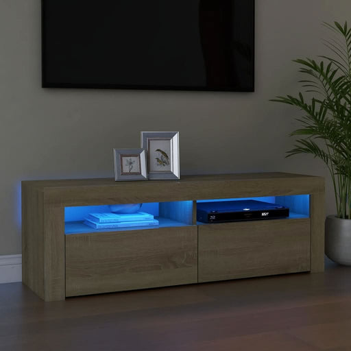 Comodă TV cu lumini LED, stejar sonoma, 120x35x40 cm - WALTI WALTI