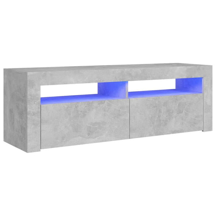 Comodă TV cu lumini LED, gri beton, 120x35x40 cm - WALTI WALTI