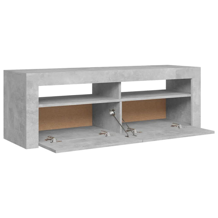 Comodă TV cu lumini LED, gri beton, 120x35x40 cm - WALTI WALTI