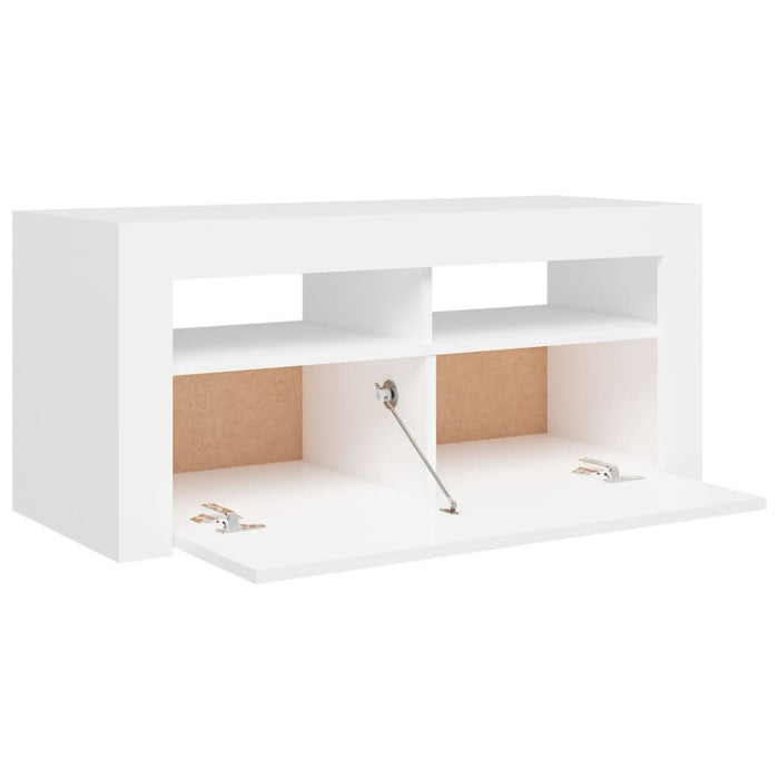 Comodă TV cu lumini LED, alb, 90x35x40 cm - WALTI WALTI