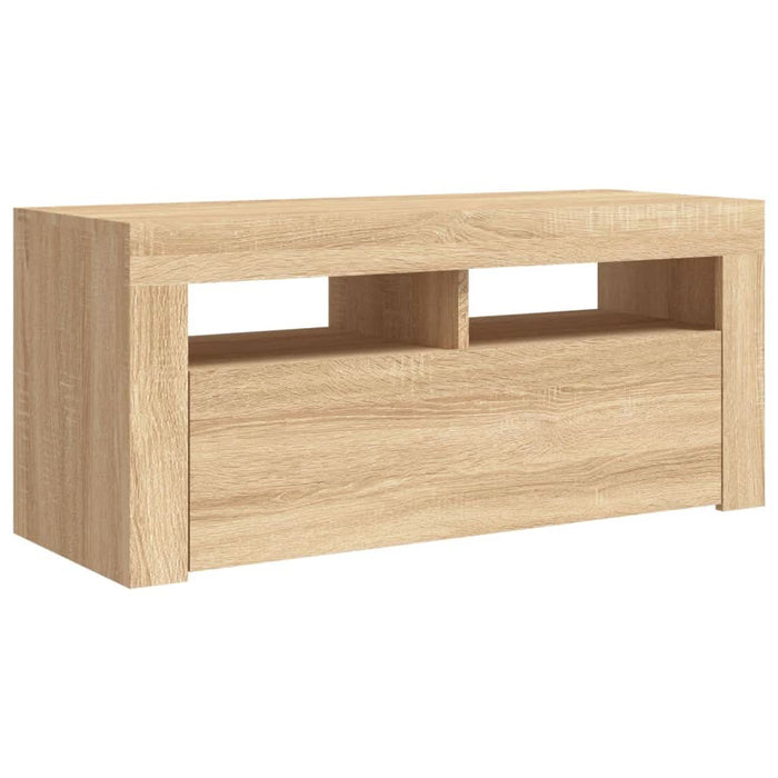 Comodă TV cu lumini LED, stejar Sonoma, 90x35x40 cm - WALTI WALTI