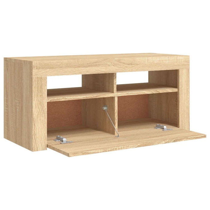 Comodă TV cu lumini LED, stejar Sonoma, 90x35x40 cm - WALTI WALTI