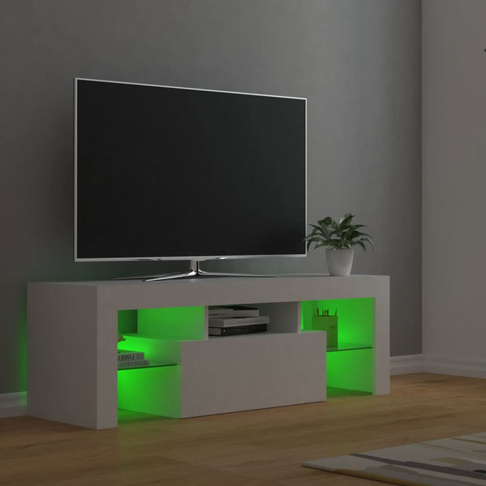 Comodă TV cu lumini LED, alb, 120x35x40 cm - WALTI WALTI