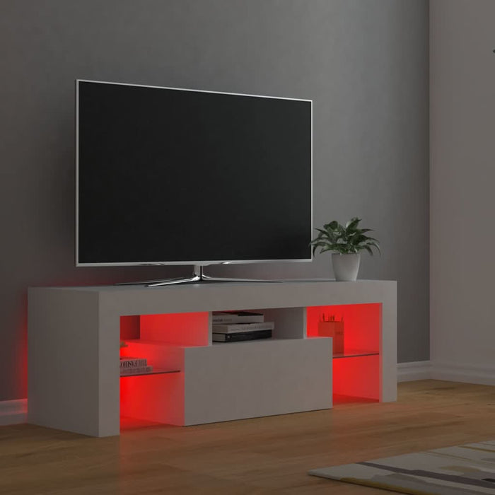 Comodă TV cu lumini LED, alb, 120x35x40 cm - WALTI WALTI