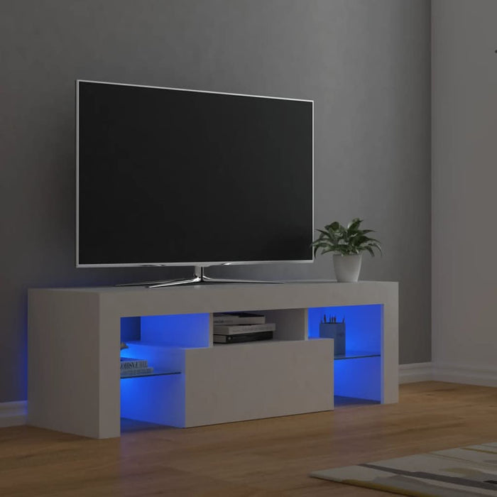 Comodă TV cu lumini LED, alb, 120x35x40 cm - WALTI WALTI