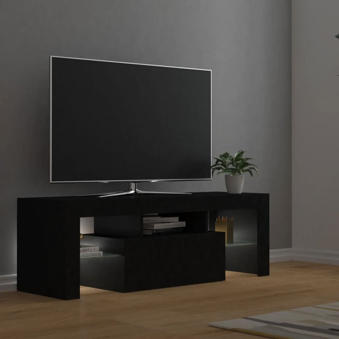 Comodă TV cu lumini LED, negru, 120x35x40 cm - WALTI WALTI