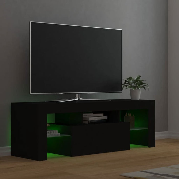 Comodă TV cu lumini LED, negru, 120x35x40 cm - WALTI WALTI