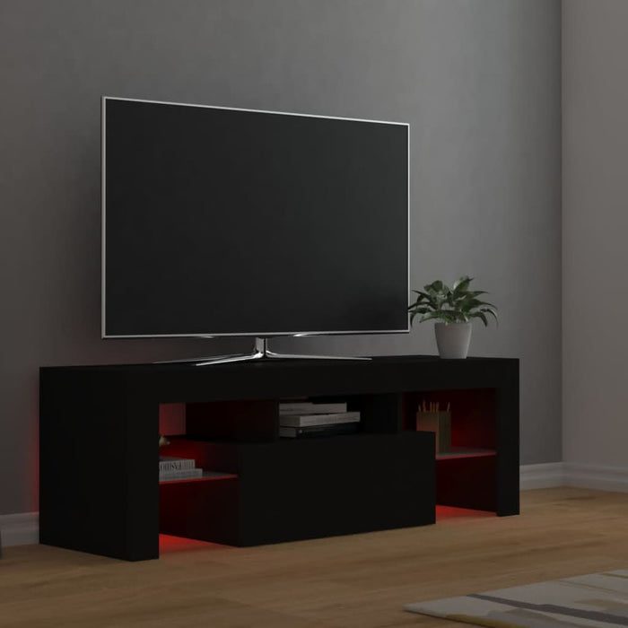 Comodă TV cu lumini LED, negru, 120x35x40 cm - WALTI WALTI