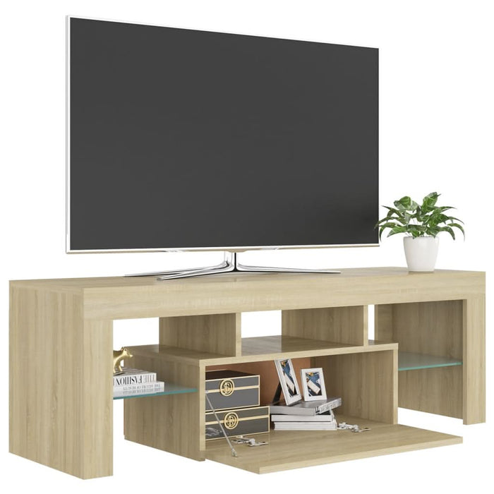 Comodă TV cu lumini LED, stejar Sonoma, 120x35x40 cm - WALTI WALTI