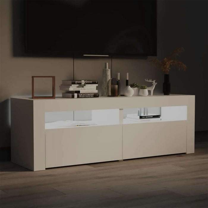Comodă TV cu lumini LED, alb, 120x35x40 cm - WALTI WALTI