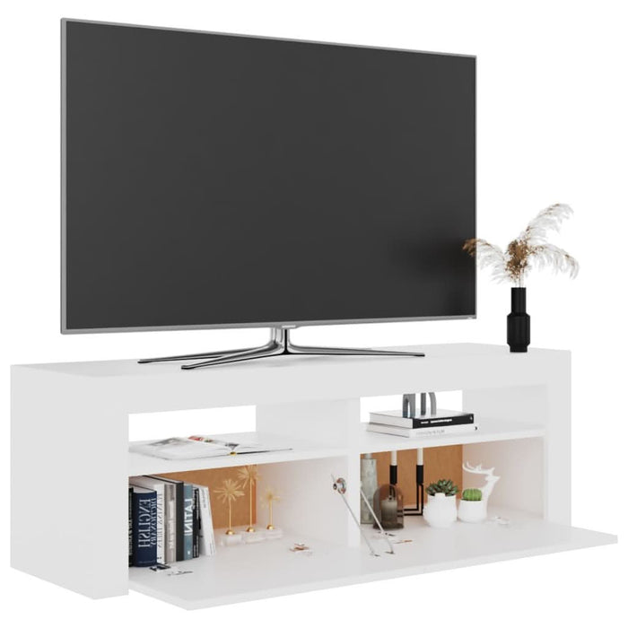 Comodă TV cu lumini LED, alb, 120x35x40 cm - WALTI WALTI