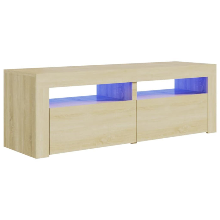 Comodă TV cu lumini LED, stejar Sonoma, 120x35x40 cm - WALTI WALTI