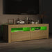 Comodă TV cu lumini LED, stejar Sonoma, 120x35x40 cm - WALTI WALTI