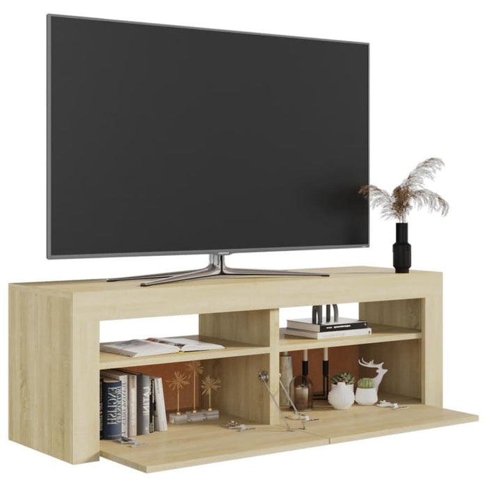 Comodă TV cu lumini LED, stejar Sonoma, 120x35x40 cm - WALTI WALTI