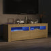 Comodă TV cu lumini LED, stejar Sonoma, 120x35x40 cm - WALTI WALTI