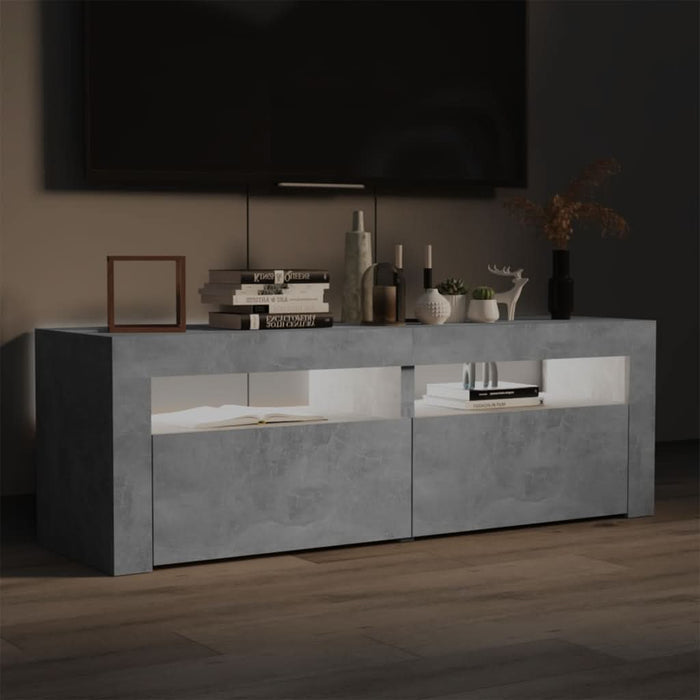 Comodă TV cu lumini LED, gri beton, 120x35x40 cm - WALTI WALTI