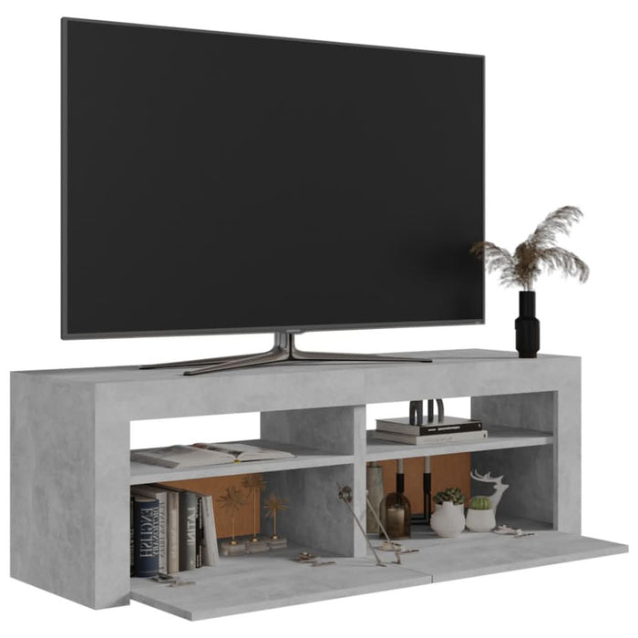 Comodă TV cu lumini LED, gri beton, 120x35x40 cm - WALTI WALTI