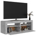Comodă TV cu lumini LED, gri beton, 120x35x40 cm - WALTI WALTI
