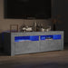 Comodă TV cu lumini LED, gri beton, 120x35x40 cm - WALTI WALTI