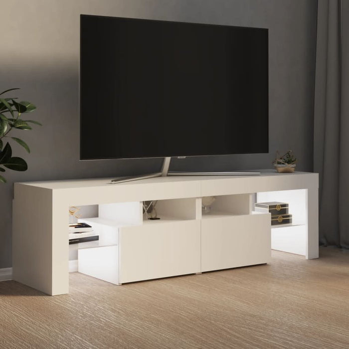 Comodă TV cu lumini LED, alb, 140x36,5x40 cm - WALTI WALTI