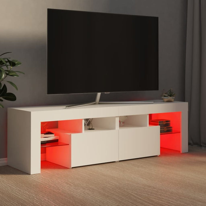 Comodă TV cu lumini LED, alb, 140x36,5x40 cm - WALTI WALTI