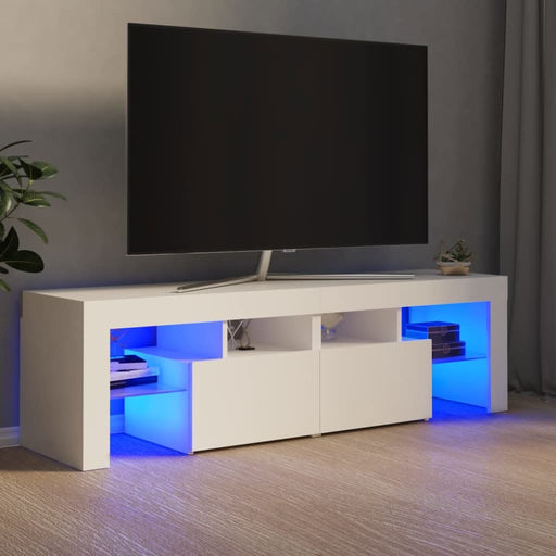 Comodă TV cu lumini LED, alb, 140x36,5x40 cm - WALTI WALTI