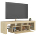 Comodă TV cu lumini LED, stejar sonoma, 140x36,5x40 cm - WALTI WALTI