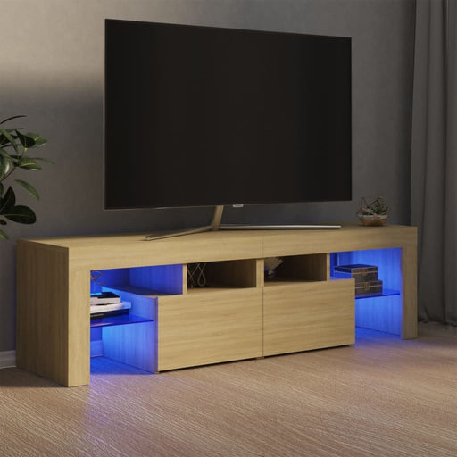 Comodă TV cu lumini LED, stejar sonoma, 140x36,5x40 cm - WALTI WALTI