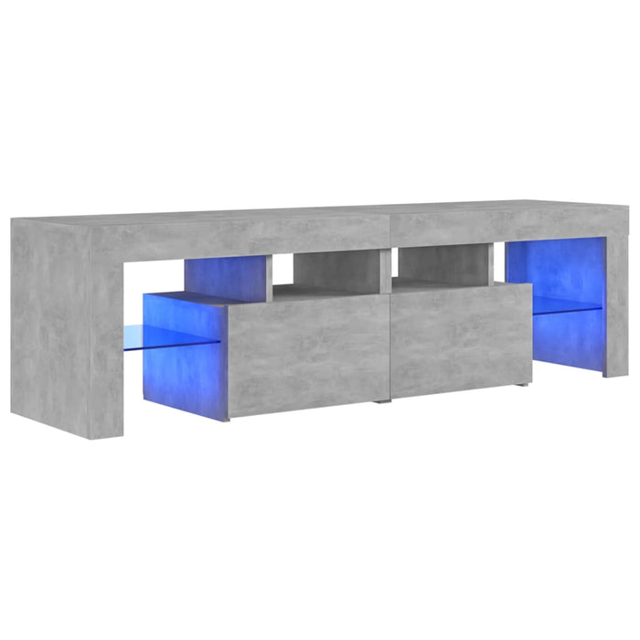 Comodă TV cu lumini LED, gri beton, 140x36,5x40 cm - WALTI WALTI