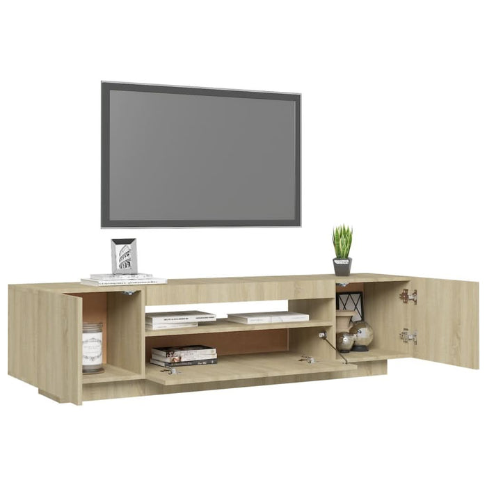 Comodă TV cu lumini LED, stejar sonoma, 160x35x40 cm - WALTI WALTI