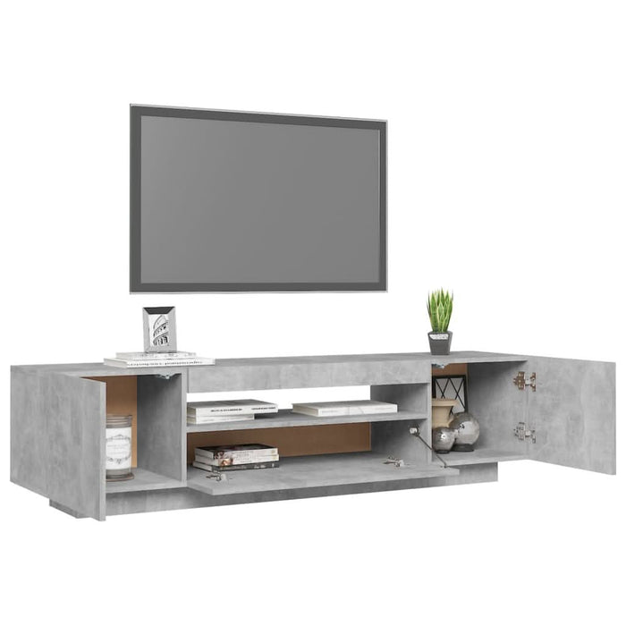 Comodă TV cu lumini LED, gri beton, 160x35x40 cm - WALTI WALTI