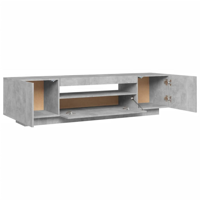 Comodă TV cu lumini LED, gri beton, 160x35x40 cm - WALTI WALTI