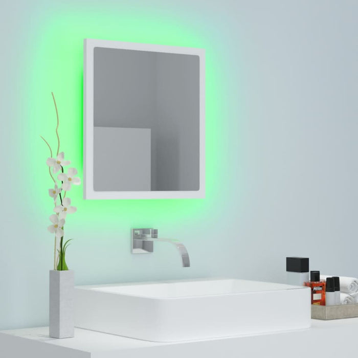Oglindă de baie cu LED, alb, 40x8,5x37 cm, acril - WALTI WALTI