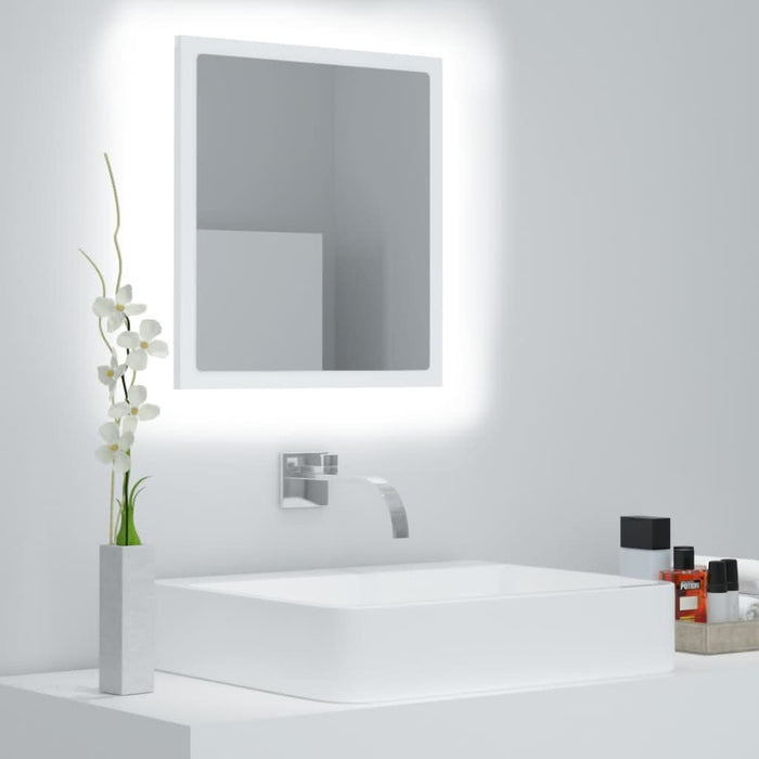Oglindă de baie cu LED, alb, 40x8,5x37 cm, acril - WALTI WALTI