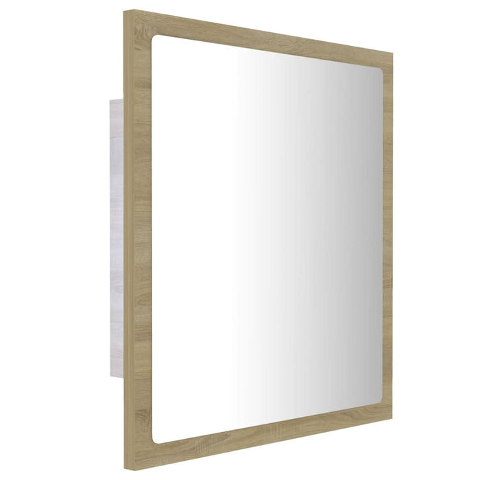 Oglindă de baie cu LED, stejar sonoma, 40x8,5x37 cm, acril - WALTI WALTI
