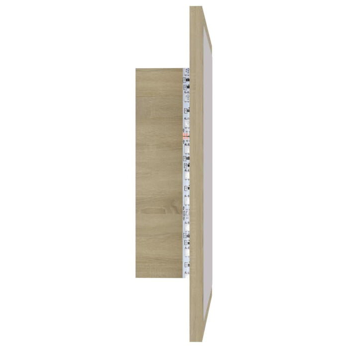 Oglindă de baie cu LED, stejar sonoma, 40x8,5x37 cm, acril - WALTI WALTI