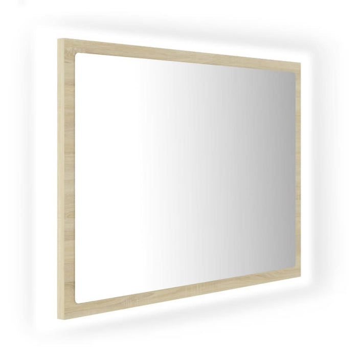 Oglindă de baie cu LED, stejar sonoma, 60x8,5x37 cm, acril - WALTI WALTI