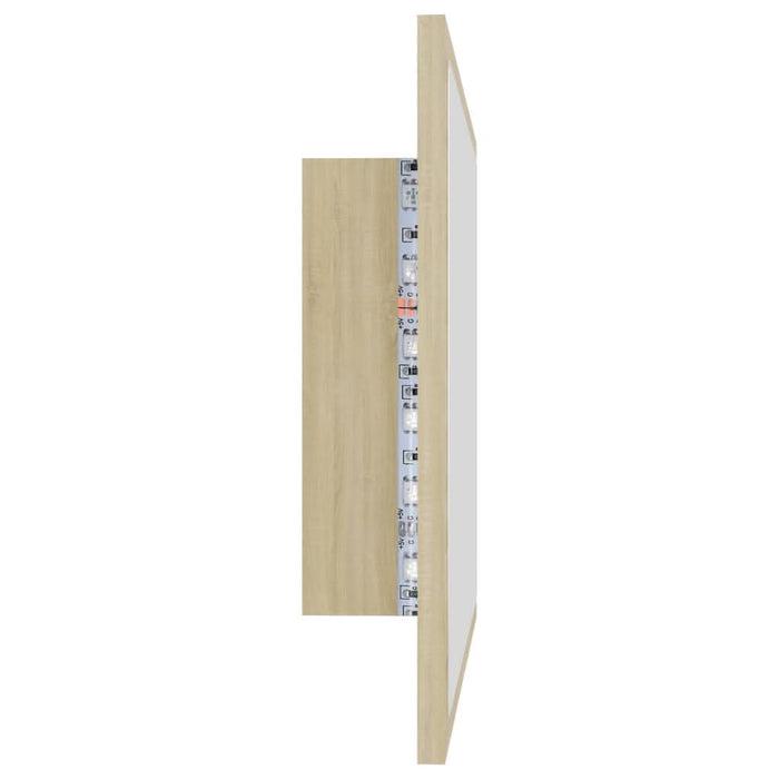 Oglindă de baie cu LED, stejar sonoma, 60x8,5x37 cm, acril - WALTI WALTI